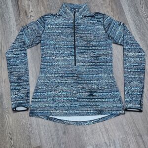 Nike pro LARGE Half Zip Pullover Sweatshirt Compression dri fit blue activewear